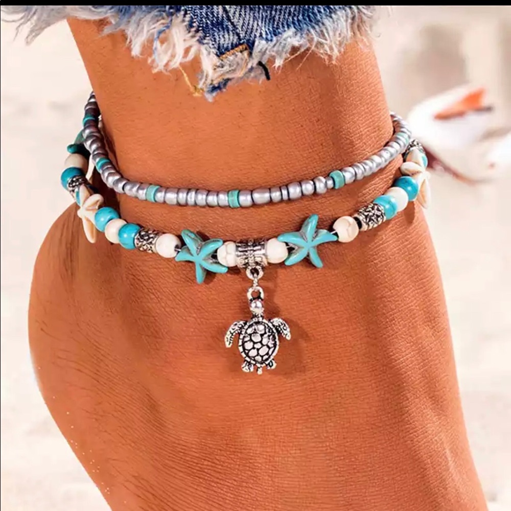 Sea turtle anklet